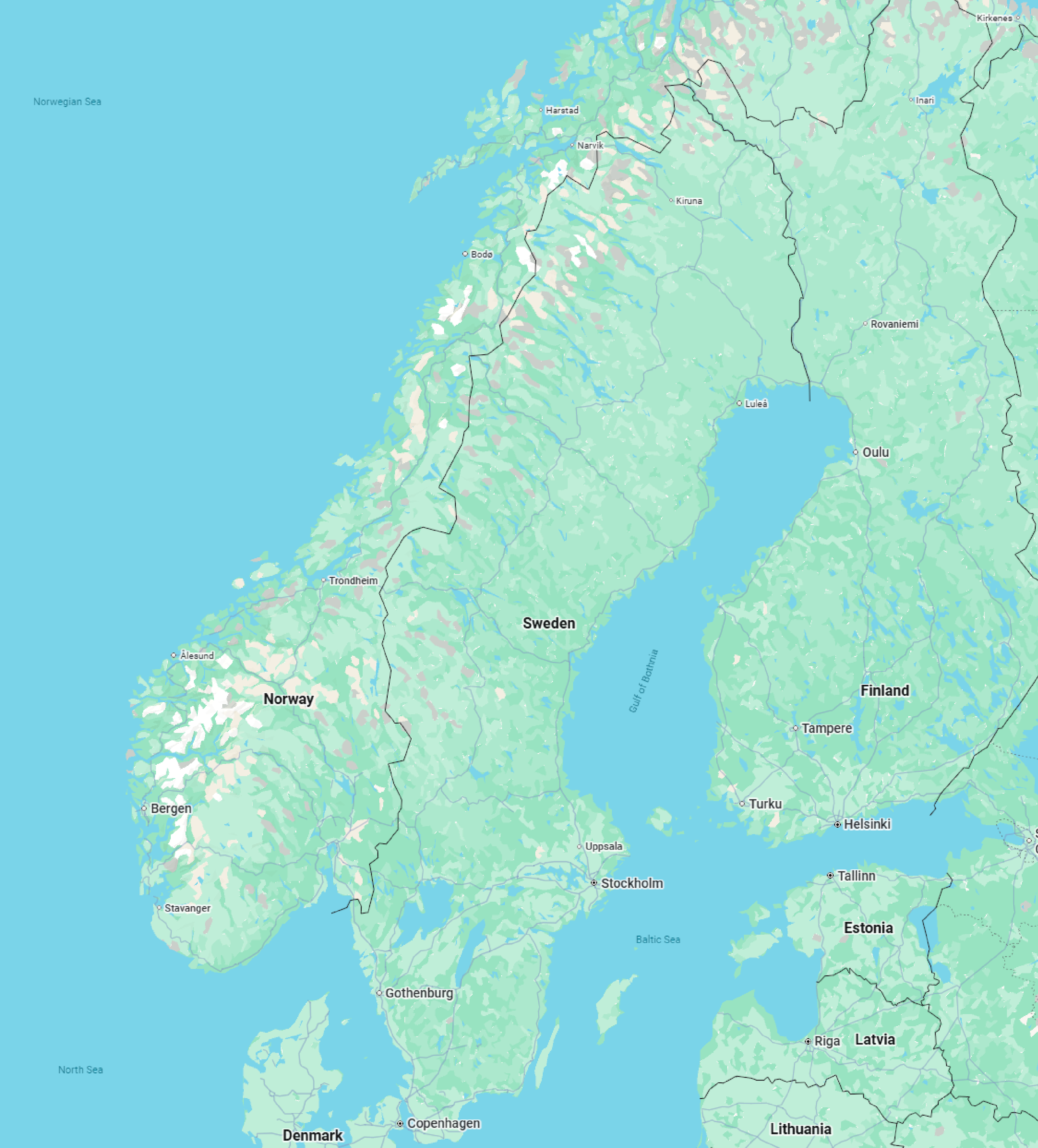 Map of 24SJU store locations in Sweden